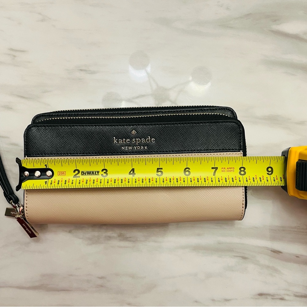 kate spade Black and Blush Zip-Around Wristlet Wallet - Picture 10 of 10